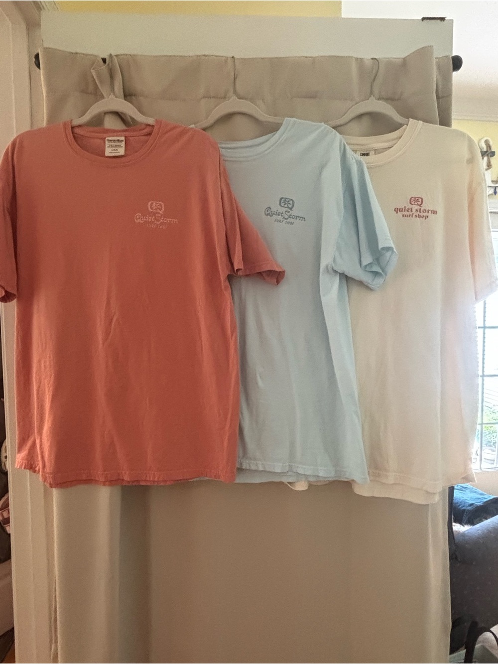 Comfort Colors Women's Short Sleeve Tee in Coral, Light Blue, White
